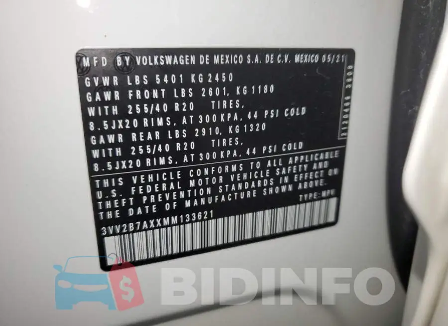 3VV2B7AXXMM133621 Photo# 14