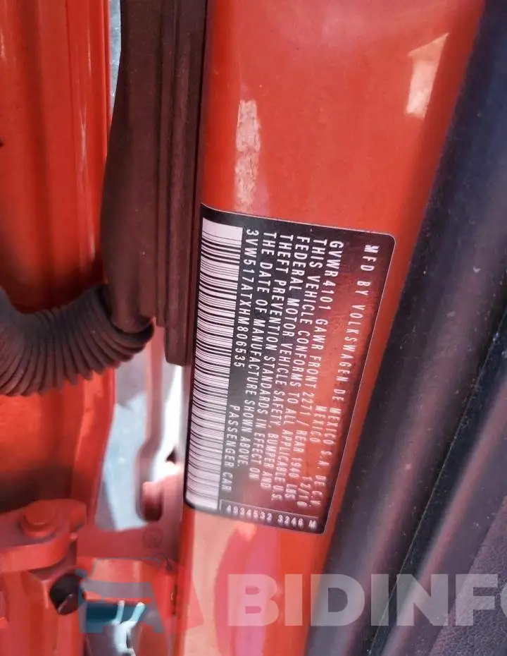 3VW517ATXHM806535 Photo# 12