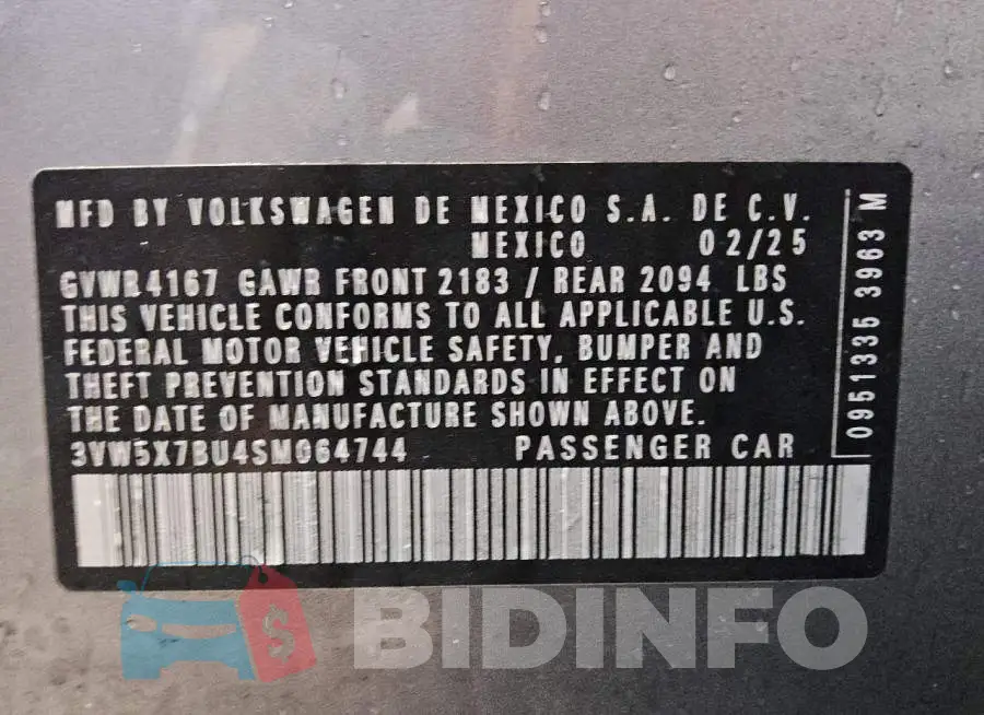 3VW5X7BU4SM064744 Photo# 12