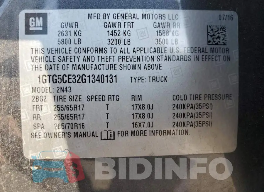 1GTG5CE32G1340131 Photo# 13