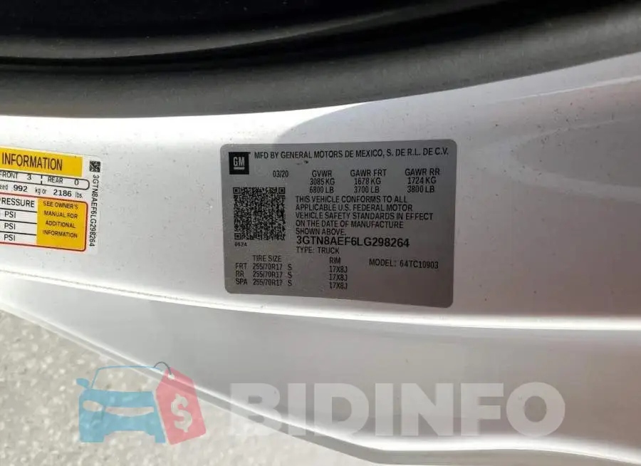 3GTN8AEF6LG298264 Photo# 13