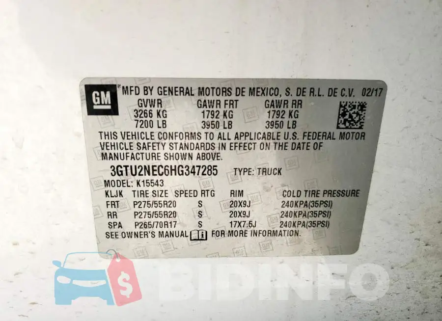 3GTU2NEC6HG347285 Photo# 12