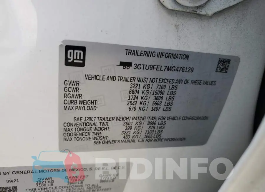 3GTU9FEL7MG476129 Photo# 13