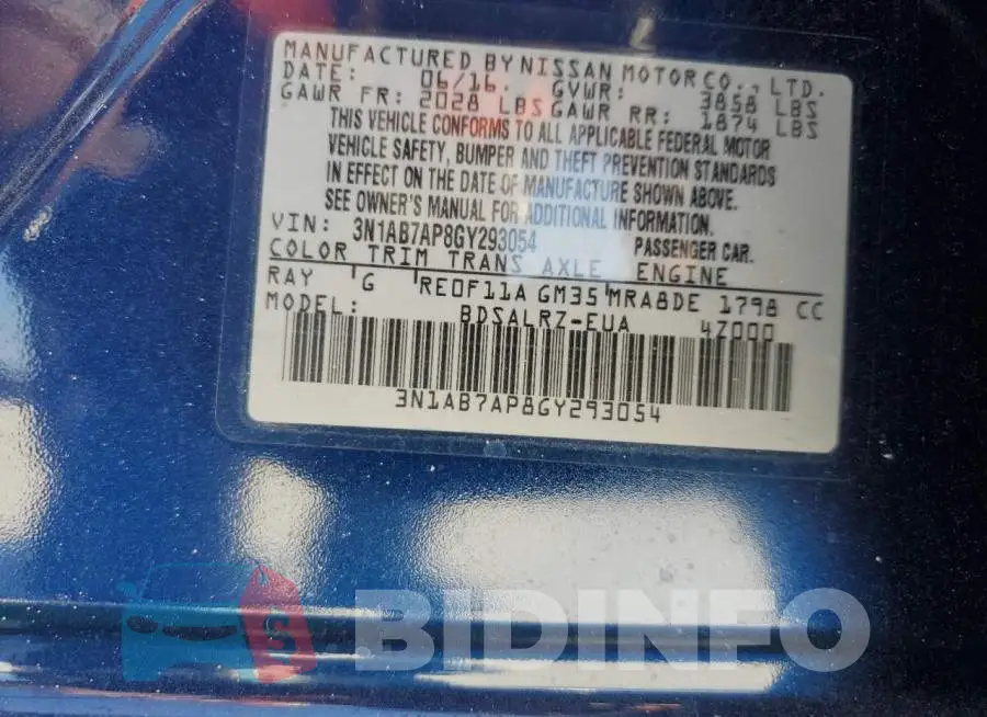 3N1AB7AP8GY293054 Photo# 12
