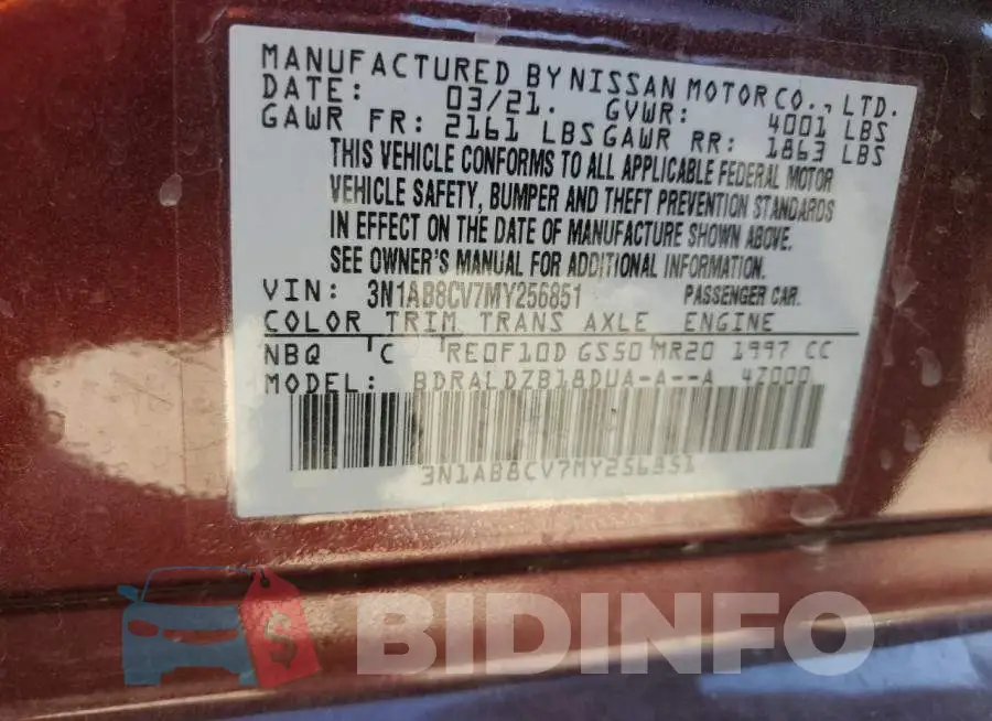 3N1AB8CV7MY256851 Photo# 13