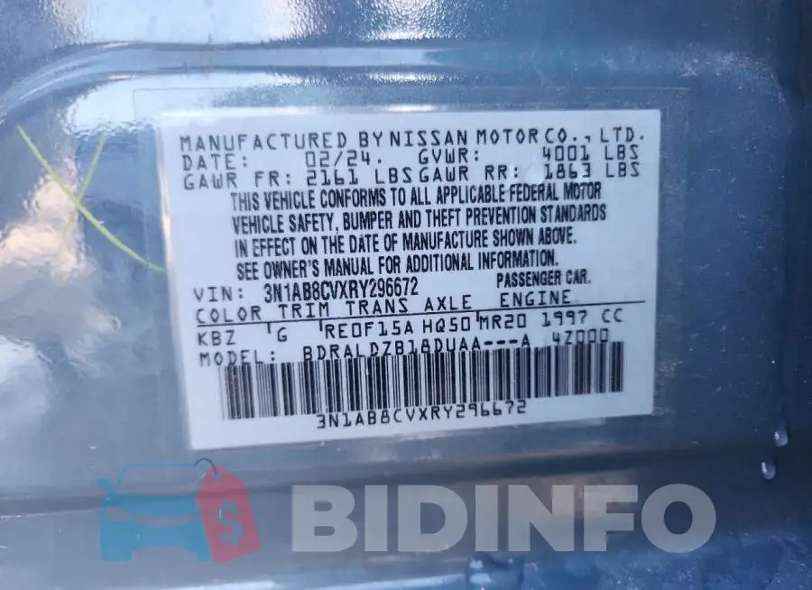 3N1AB8CVXRY296672 Photo# 13