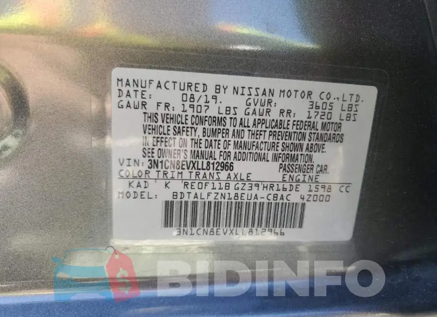 3N1CN8EVXLL812966 Photo# 13