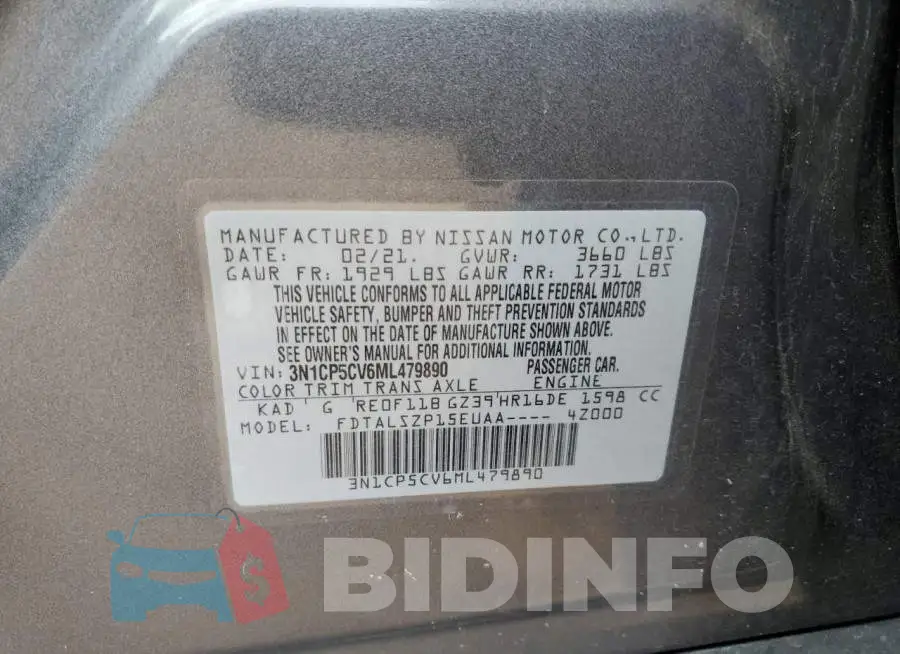 3N1CP5CV6ML479890 Photo# 12