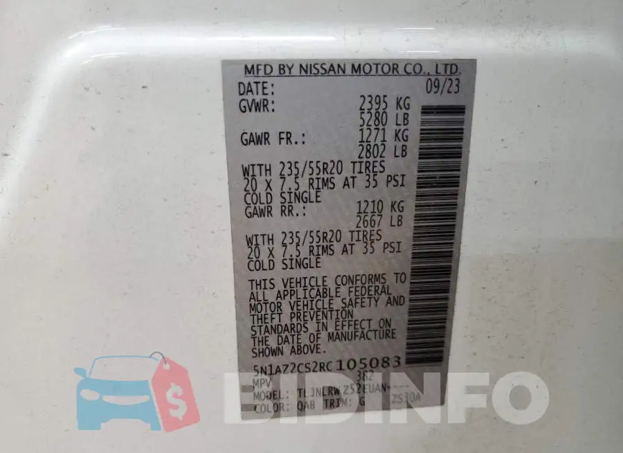 5N1AZ2CS2RC105083 Photo# 13