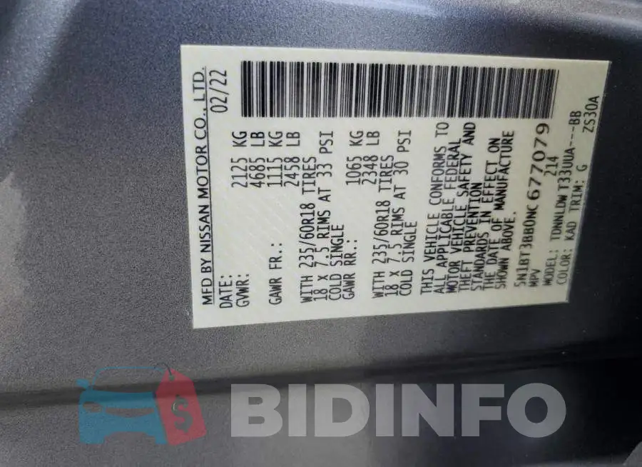 5N1BT3BB0NC677079 Photo# 14