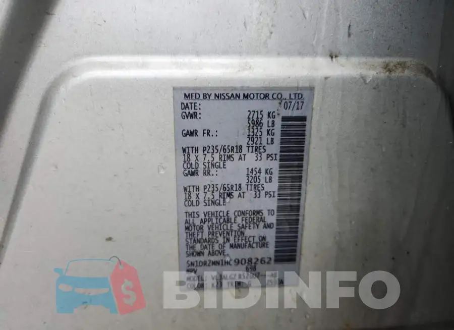 5N1DR2MN1HC908262 Photo# 13