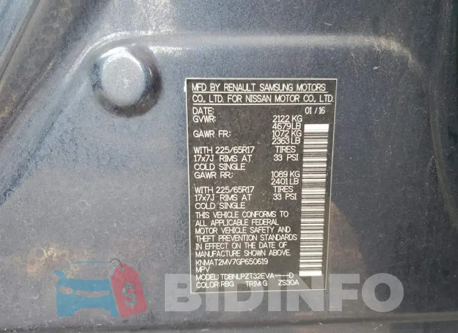 KNMAT2MV7GP650619 Photo# 14