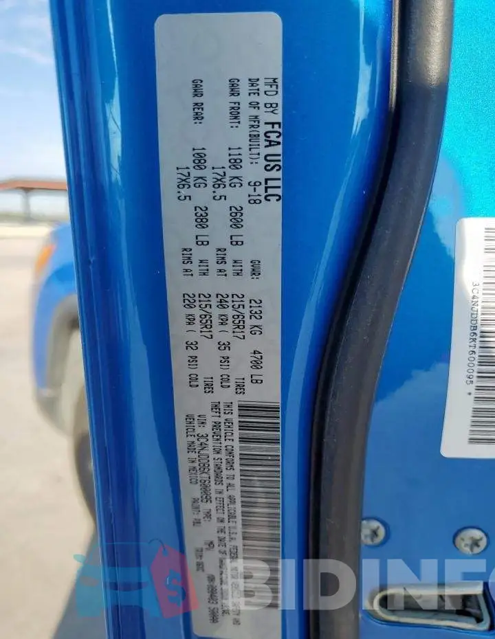 3C4NJDDB6KT600095 Photo# 13