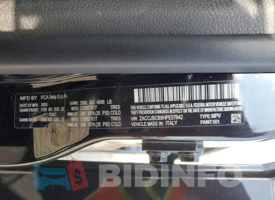 ZACCJBCB9HPE57642 Photo# 13