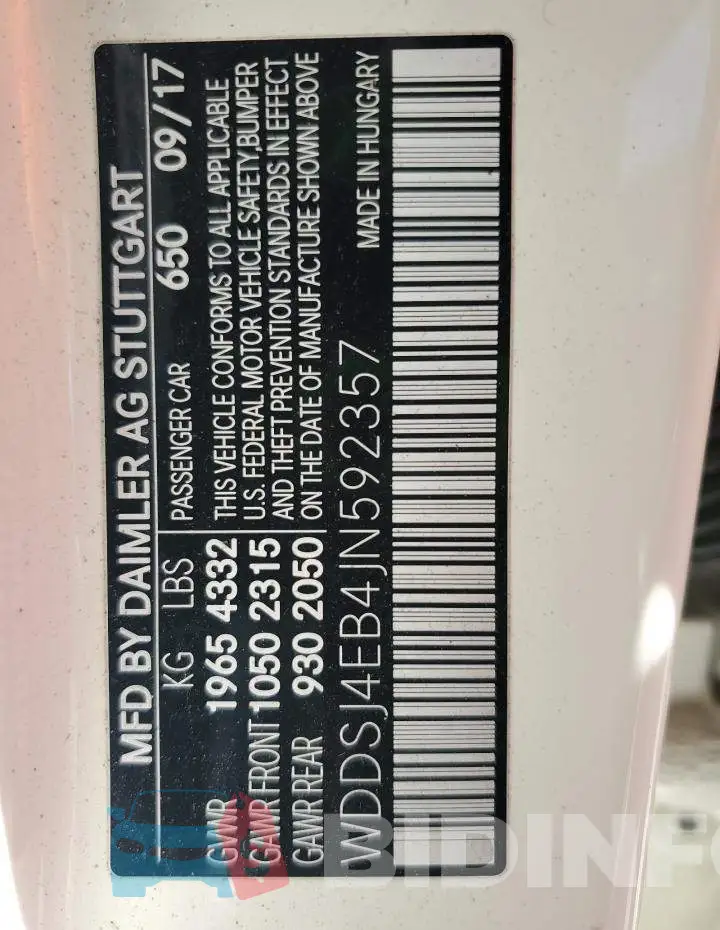 WDDSJ4EB4JN592357 Photo# 13