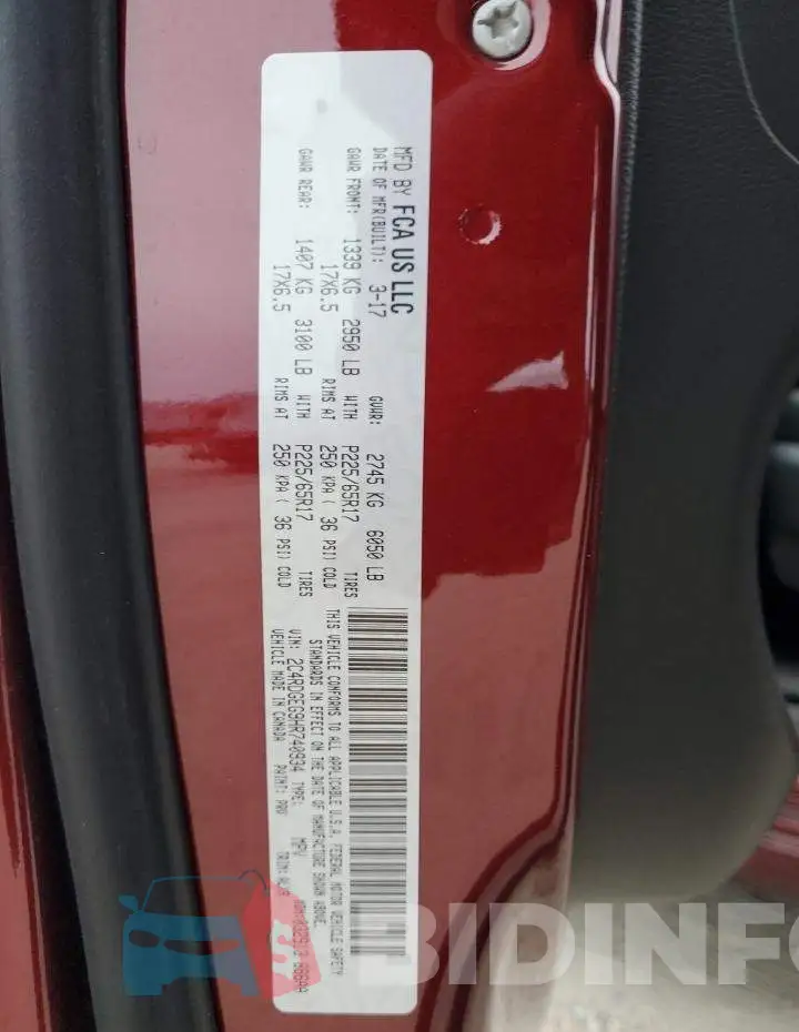 2C4RDGEG9HR740934 Photo# 13