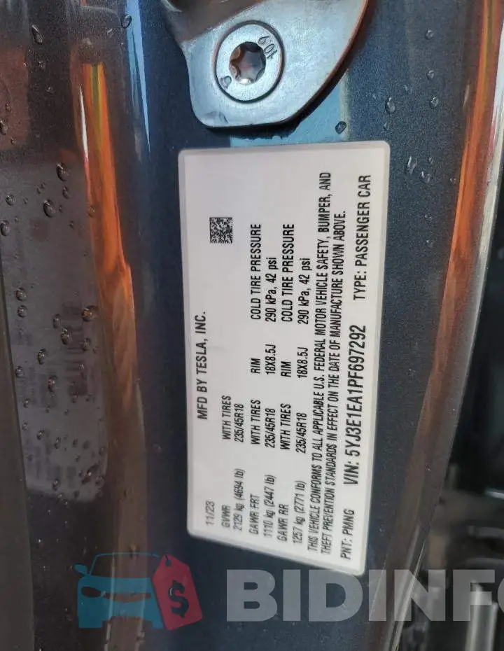 5YJ3E1EA1PF697292 Photo# 12