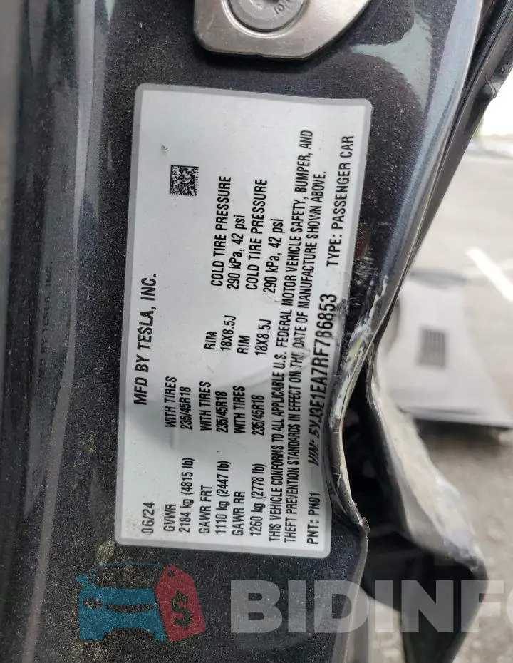5YJ3E1EA7RF786853 Photo# 12