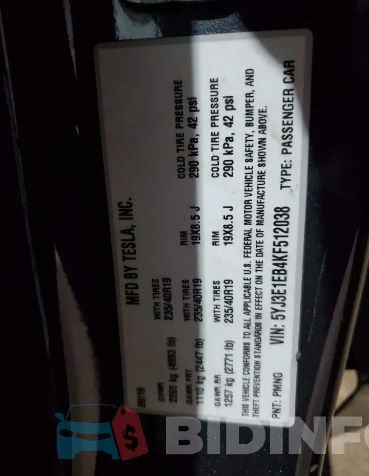 5YJ3E1EB4KF512038 Photo# 12