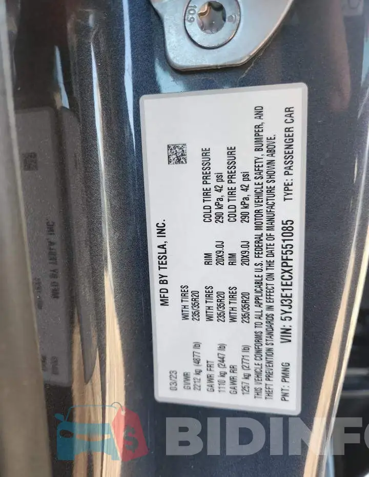 5YJ3E1ECXPF551085 Photo# 12