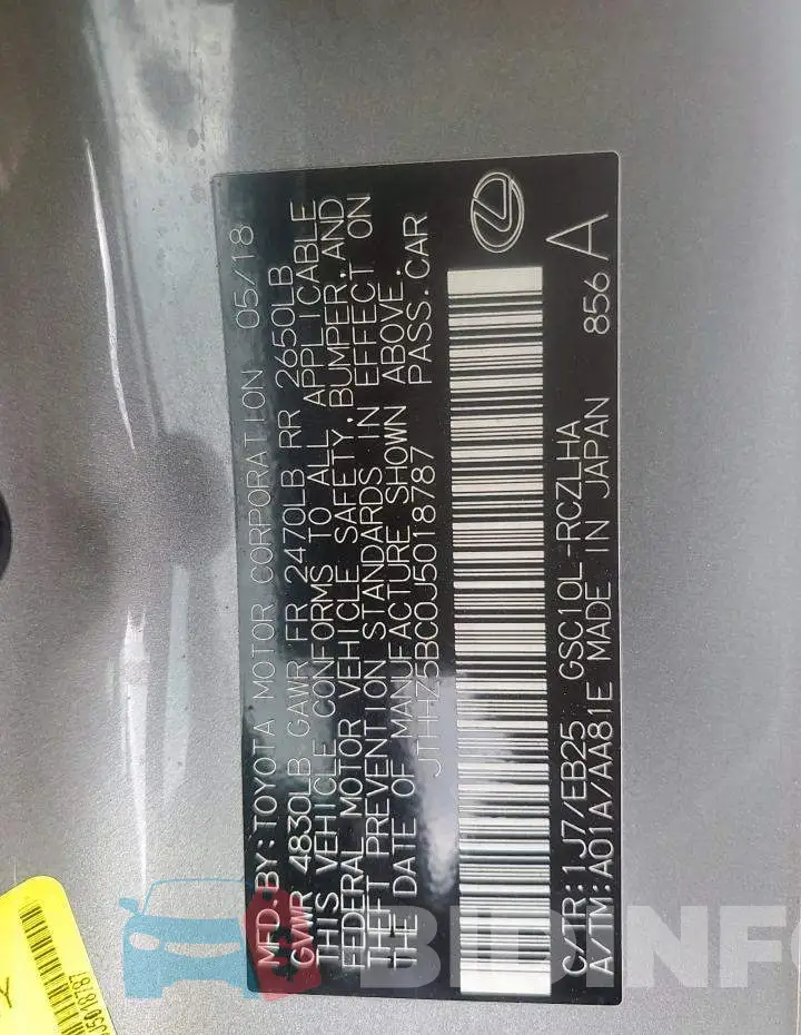 JTHHZ5BC0J5018787 Photo# 12