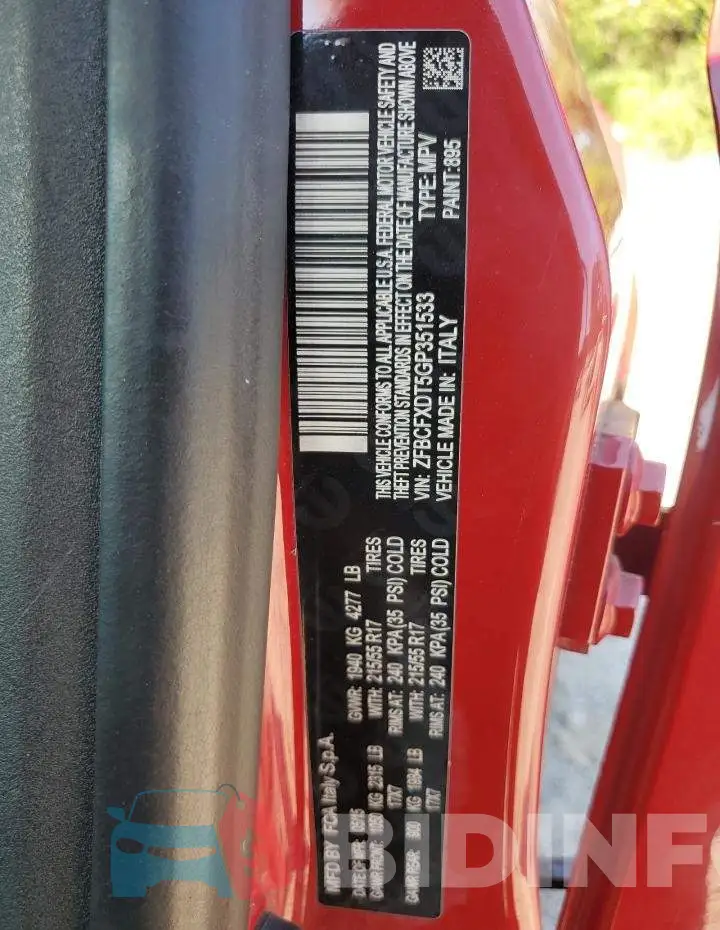 ZFBCFXDT5GP351533 Photo# 13