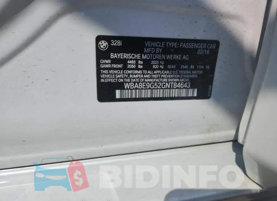 WBA8E9G52GNT84643 Photo# 12