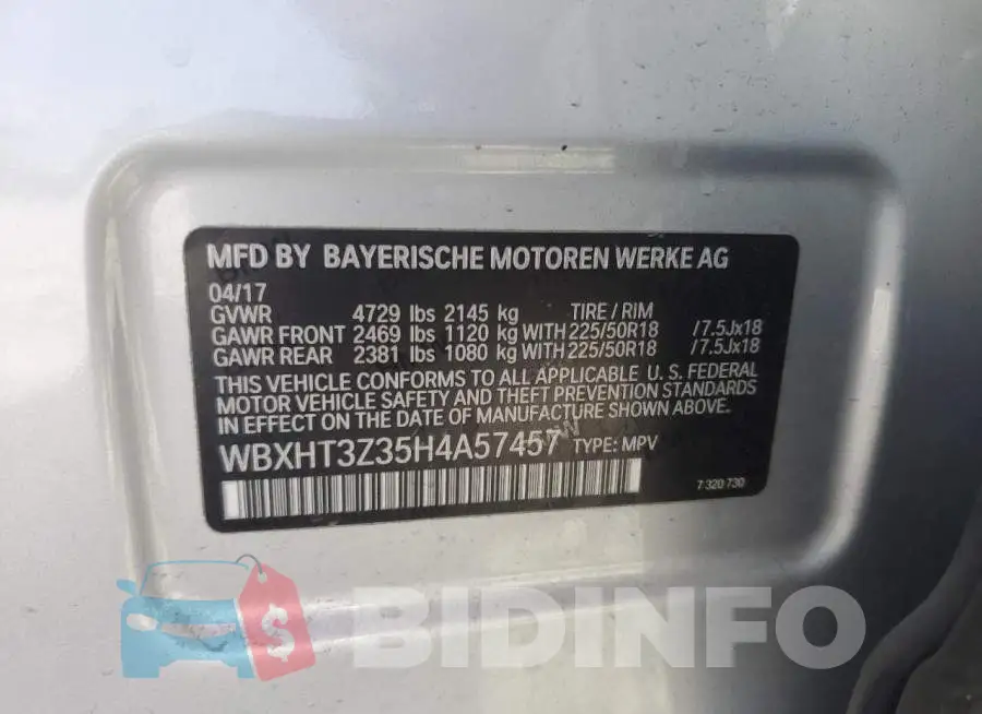 WBXHT3Z35H4A57457 Photo# 13