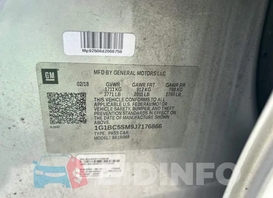 1G1BC5SM9J7176866 Photo# 10