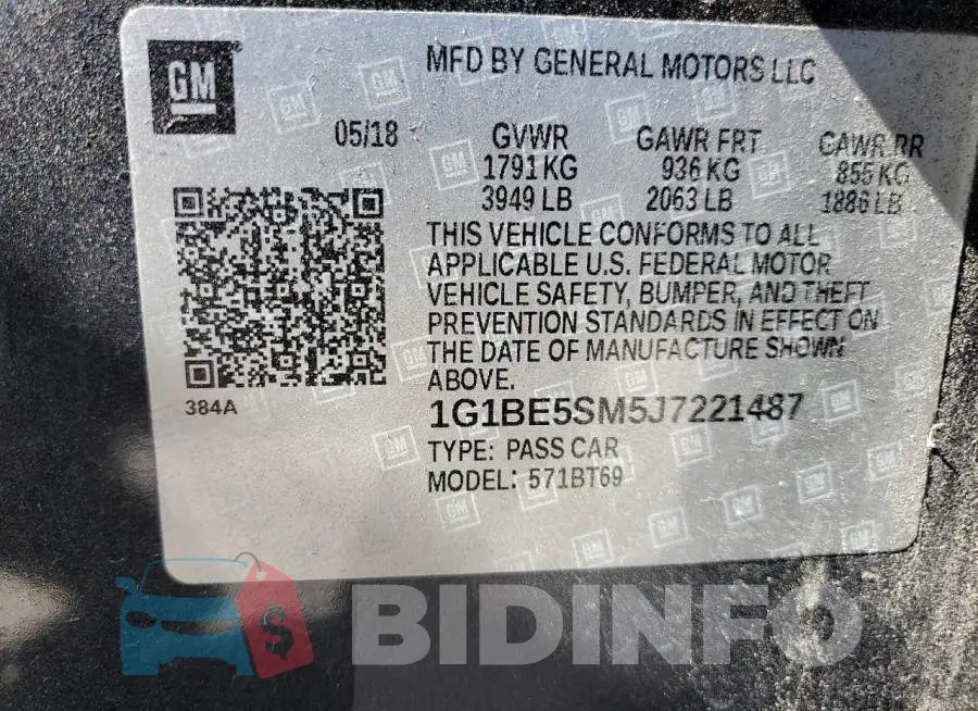 1G1BE5SM5J7221487 Photo# 12