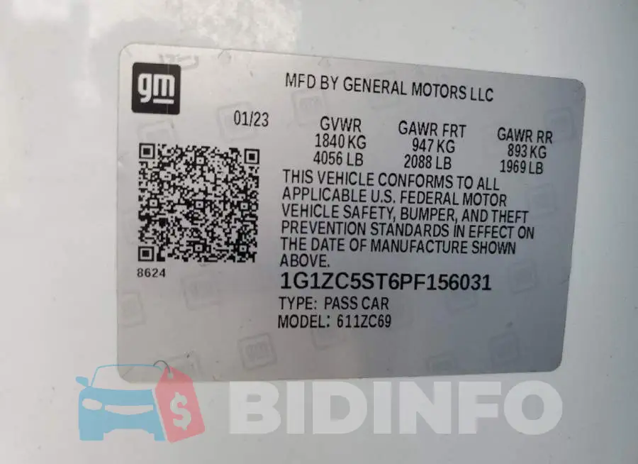 1G1ZC5ST6PF156031 Photo# 12
