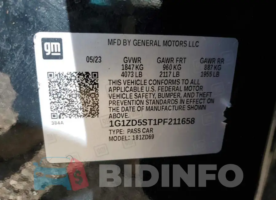 1G1ZD5ST1PF211658 Photo# 12