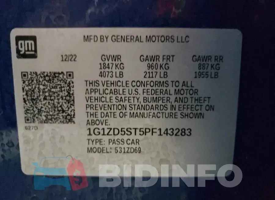 1G1ZD5ST5PF143283 Photo# 13