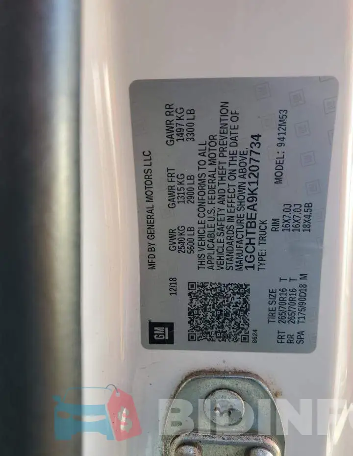 1GCHTBEA9K1207734 Photo# 12