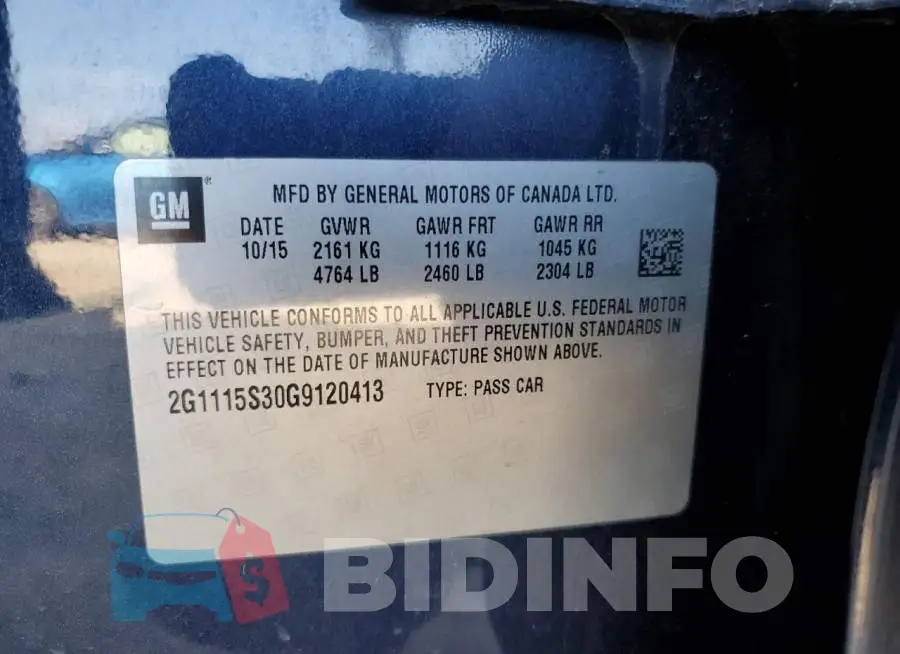2G1115S30G9120413 Photo# 12