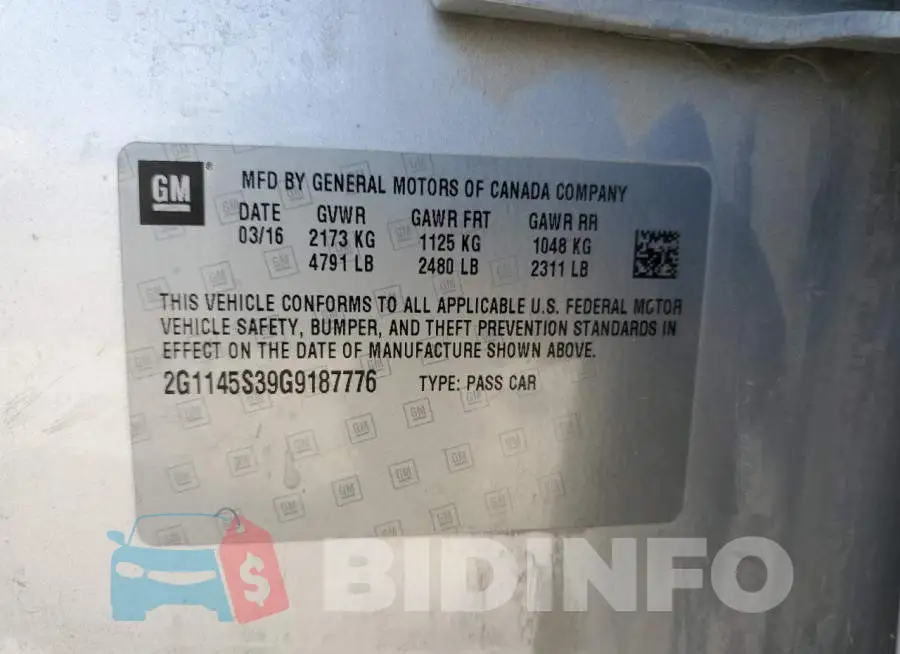 2G1145S39G9187776 Photo# 12