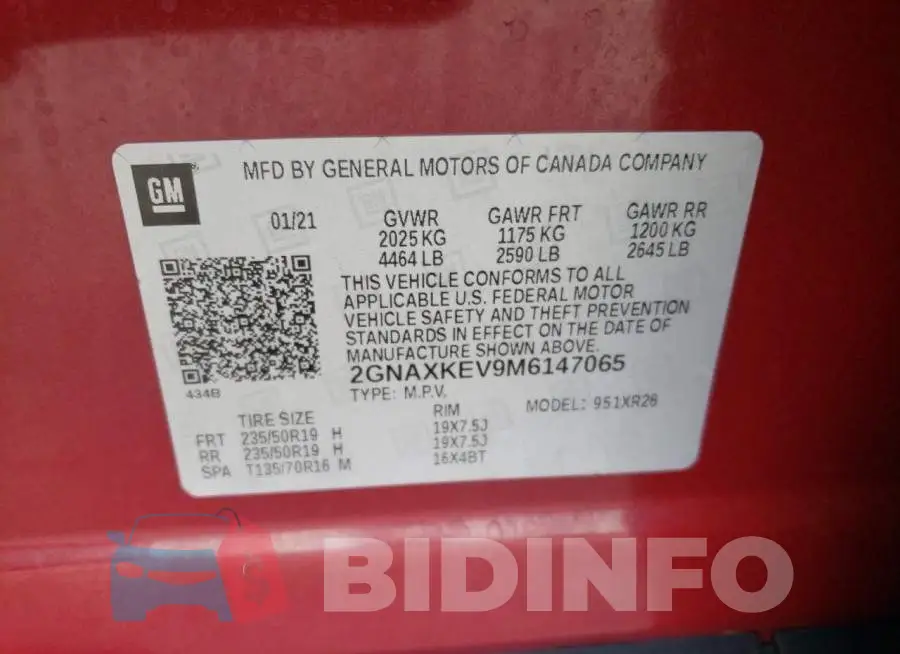 2GNAXKEV9M6147065 Photo# 14