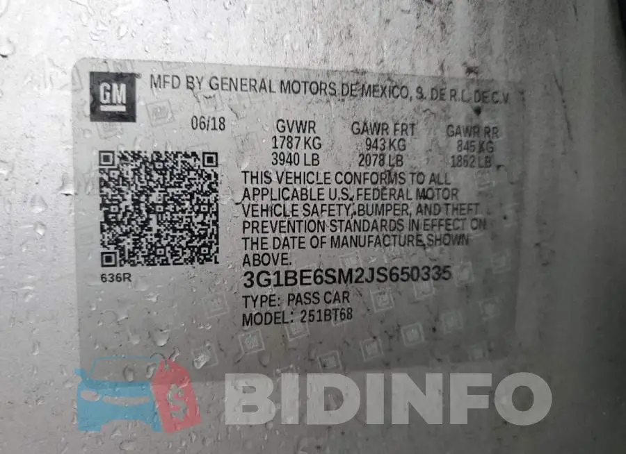 3G1BE6SM2JS650335 Photo# 12