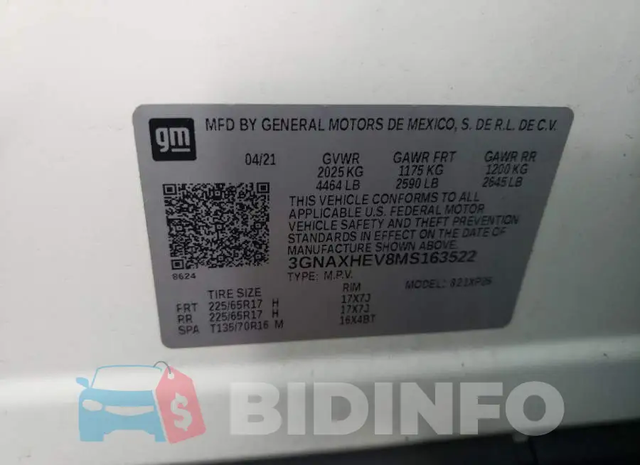 3GNAXHEV8MS163522 Photo# 13