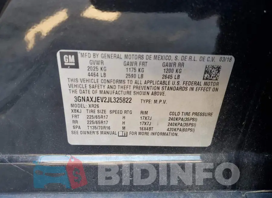 3GNAXJEV2JL325822 Photo# 14