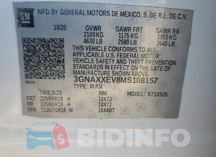 3GNAXXEV8MS108157 Photo# 13