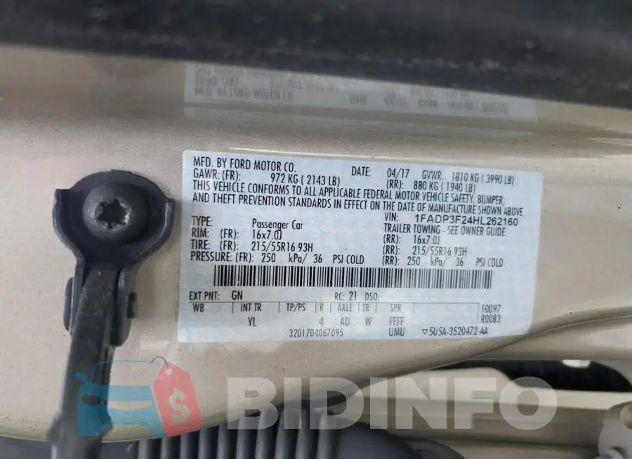1FADP3F24HL262160 Photo# 12