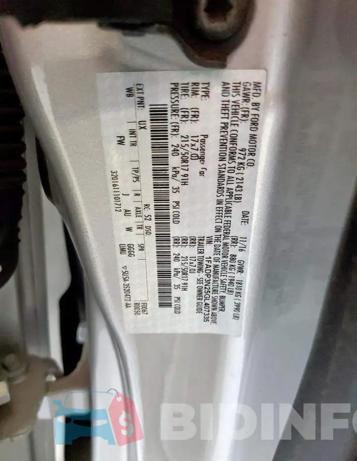 1FADP3N25GL407335 Photo# 12
