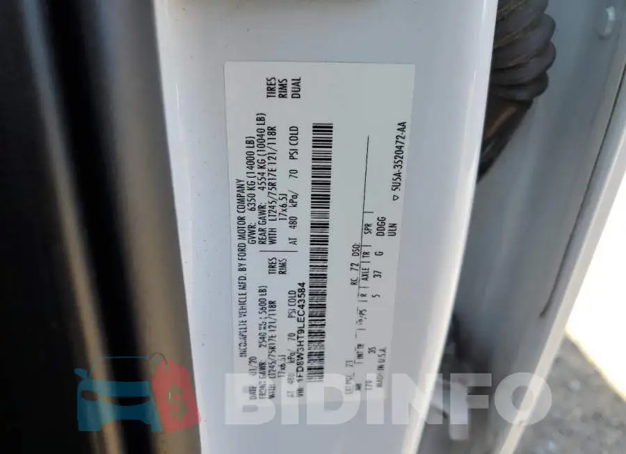 1FD8W3HT9LEC43584 Photo# 12