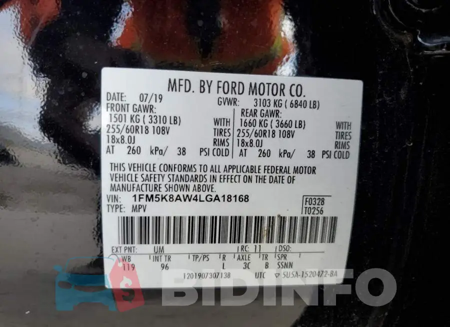 1FM5K8AW4LGA18168 Photo# 13