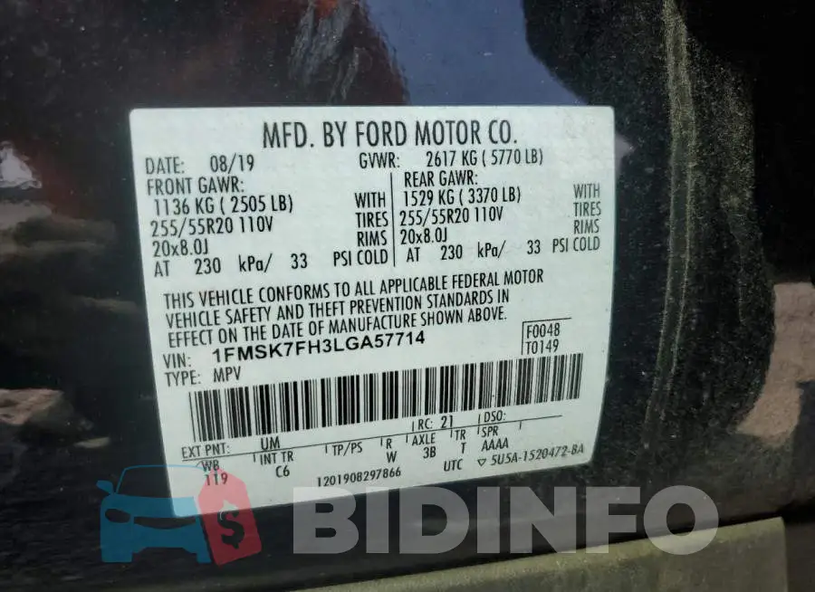 1FMSK7FH3LGA57714 Photo# 13