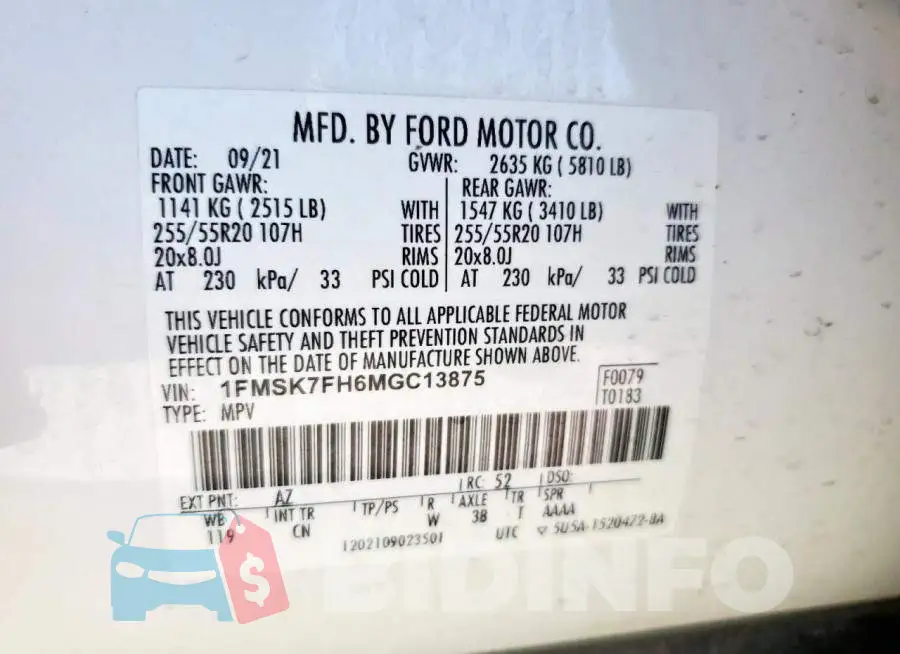 1FMSK7FH6MGC13875 Photo# 13