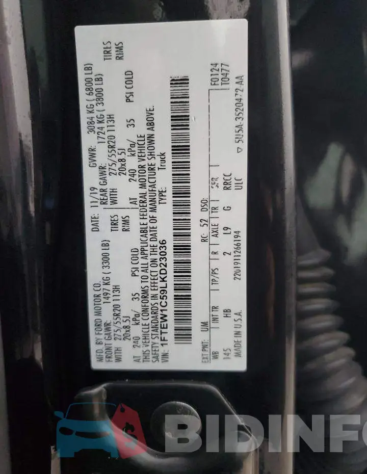 1FTEW1C59LKD23036 Photo# 13
