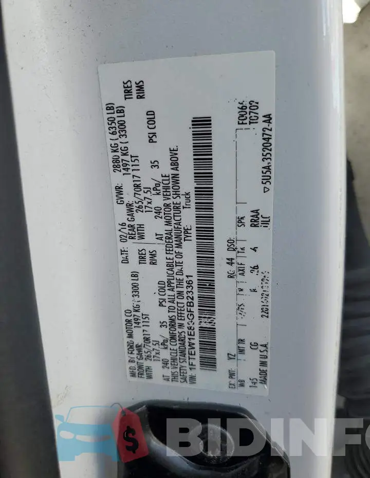 1FTEW1E89GFB23361 Photo# 12