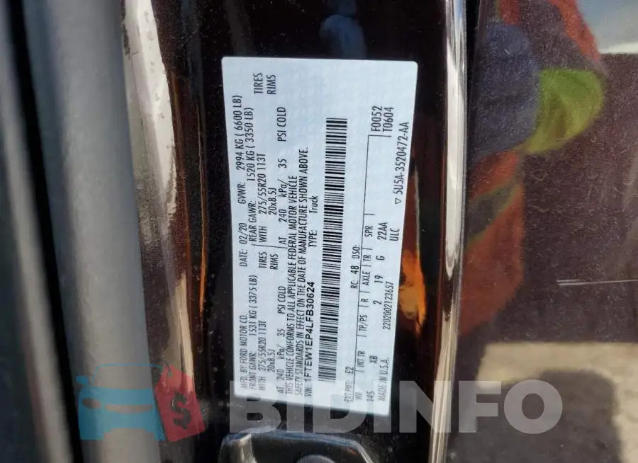 1FTEW1EP4LFB30624 Photo# 12